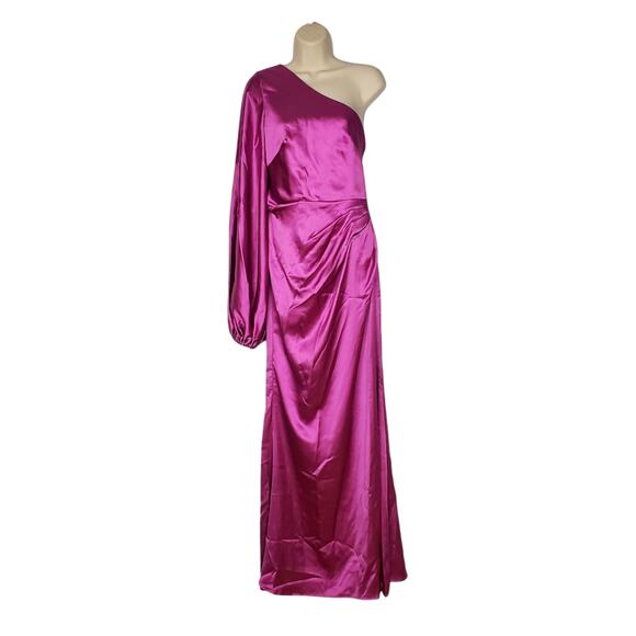 Ieena Mac Duggal Long Formal Evening Dress One Shoulder 26588 Orchid Size 4 NWT - Picture 2 of 13